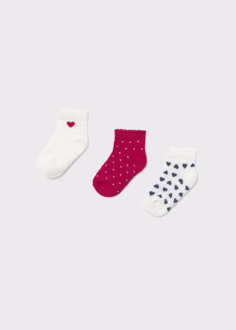 Сет од 3 пара чорапи - Црвена, 6 месеци (68cm)