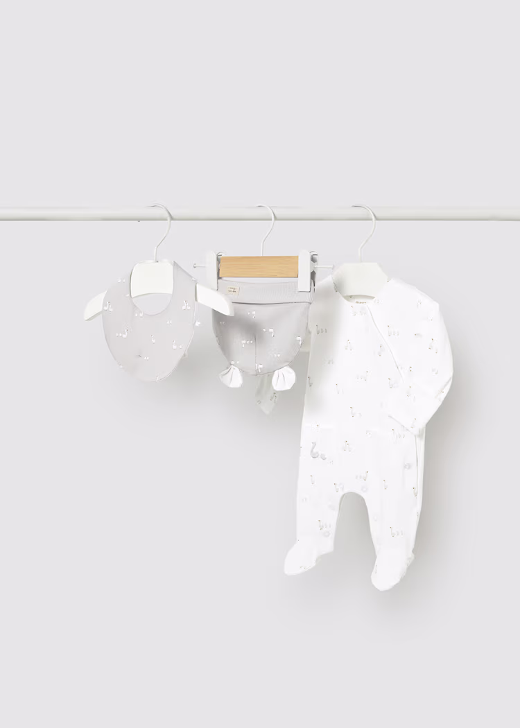 Сет шпикозни - Сива, 12 месеци (80cm)